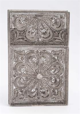 Lot 545 - An Indian filigree silver visiting card case