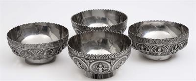 Lot 557 - A pair of Burmese silver small bowls
