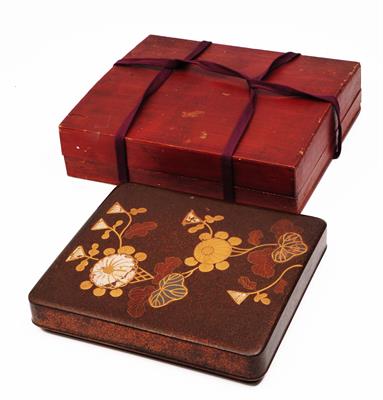 Lot 562 - A Japanese lacquered inkstone box