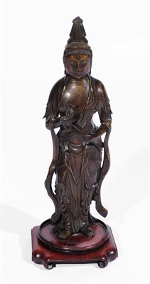 Lot 570 - A Japanese bronze figure of a standing Bodhisattva