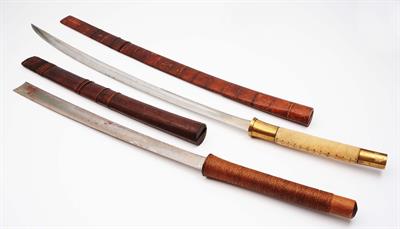 Lot 675 - A Japanese sword with shagreen handle with scabbard