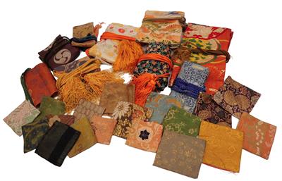 Lot 676 - A collection of sword bags and tsuba bags