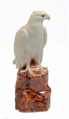 Lot 688 - A Japanese porcelain bizen model of a hawk