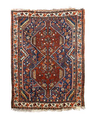 Lot 708 - A Qashqai blue ground rug