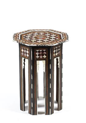 Lot 720 - An Ottoman Turkish ivory and mother of pearl inlaid table