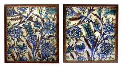 Lot 725 - A pair of Qajar tiles Iran