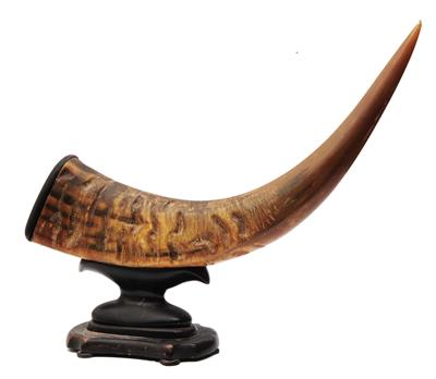 Lot 731 - A mounted buffalo horn