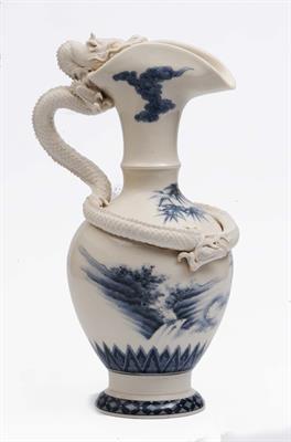 Lot 755 - A Japanese Hirado blue and white ewer