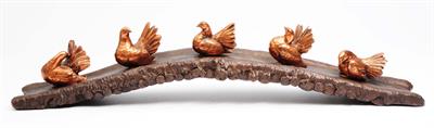 Lot 764 - A Japanese bronze group