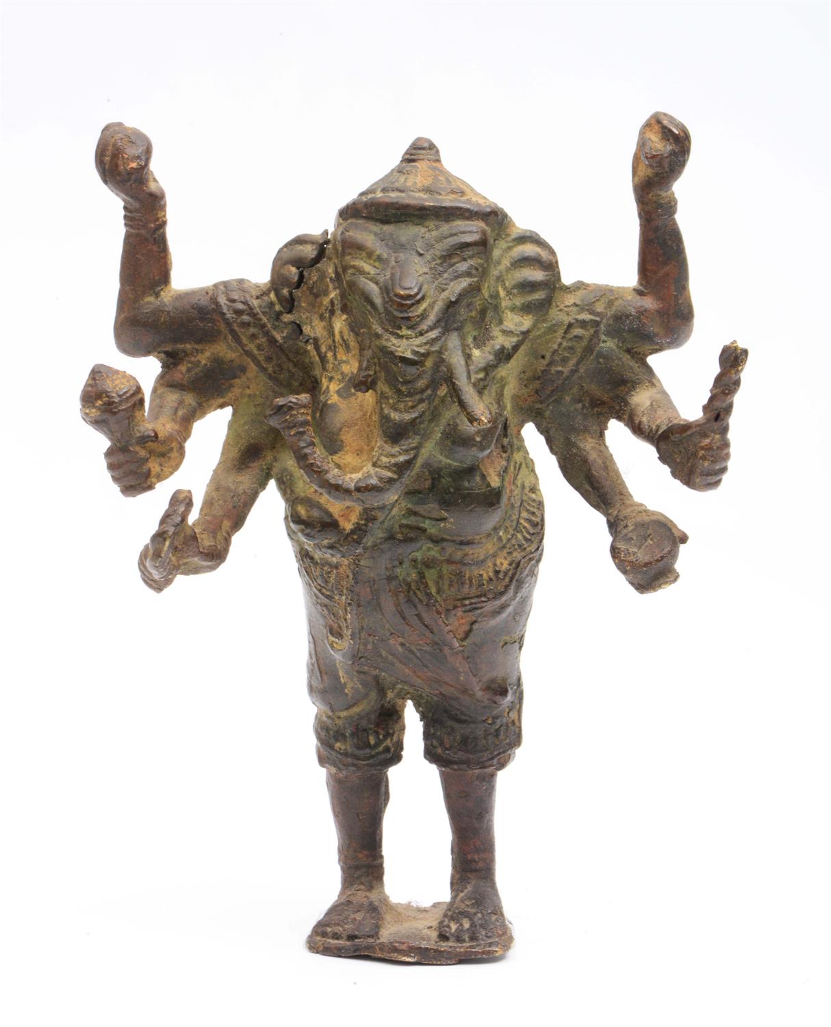 Lot 806 - An Indian bronze figure of Ganesh