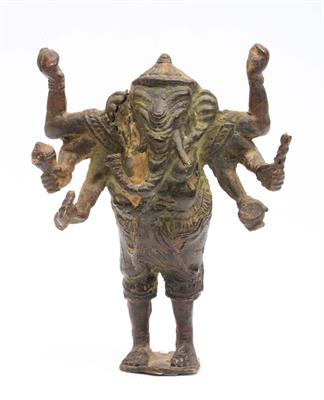 Lot 806 - An Indian bronze figure of Ganesh