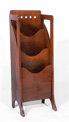 Lot 12 - An early 20th Century Glasgow School oak magazine rack