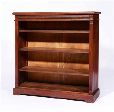 Lot 20 - An Edwardian walnut open bookcase
