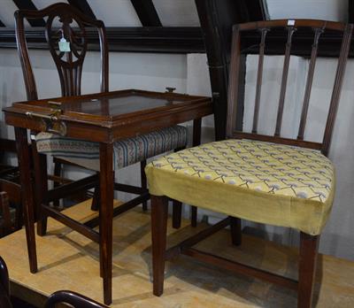 Lot 24 - Two pairs of Georgian mahogany dining chairs