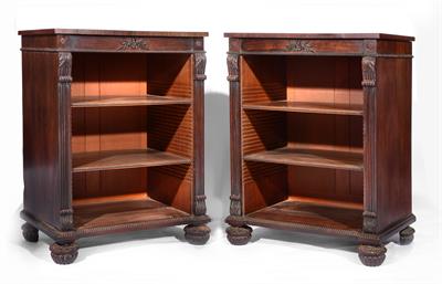 Lot 25 - A pair of Regency rosewood open bookcases