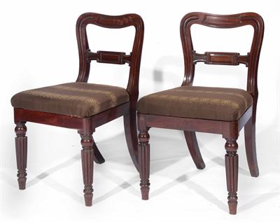 Lot 30 - A set of four 19th Century mahogany balloon back dining chairs