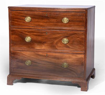 Lot 33 - A 19th Century mahogany chest of three long drawers