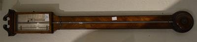 Lot 37 - A George III  mahogany stick barometer