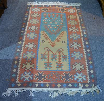 Lot 39 - A Hamadan pale blue square mat