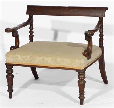 Lot 45 - A 19th Century walnut small window seat