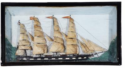 Lot 57 - A 19th Century Naive/Folk Art half ship's model of a tea clipper
