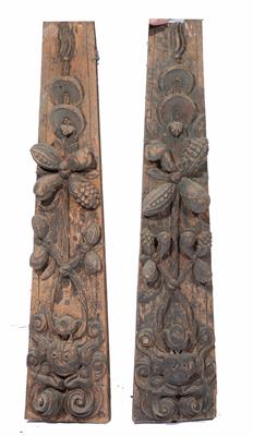 Lot 58 - A pair of carved wood pilasters