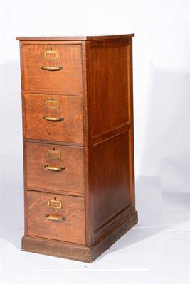 Lot 60 - An Edwardian oak filing cabinet