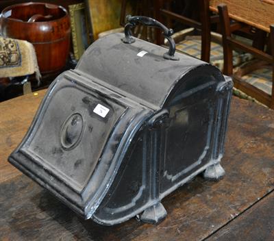 Lot 76 - A Toleware Victorian coal scuttle