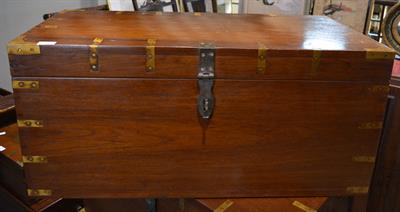 Lot 80 - A hardwood campaign type trunk