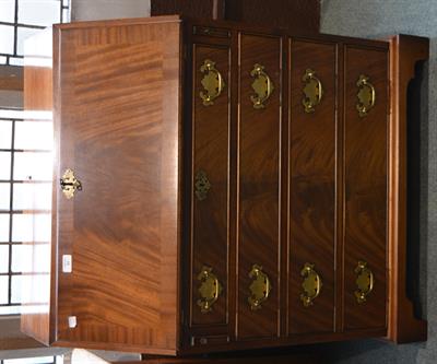 Lot 81 - A reproduction mahogany bureau