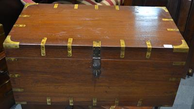 Lot 82 - A hardwood campaign type trunk