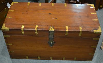 Lot 85 - A hardwood campaign type trunk