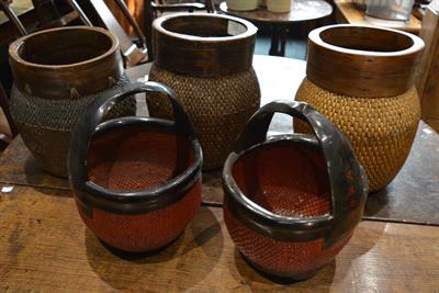 Lot 93 - Two large Chinese baskets