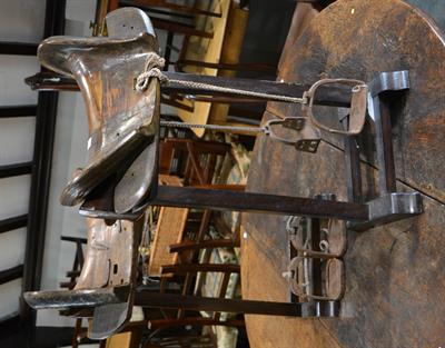 Lot 94 - Two Chinese wood saddles