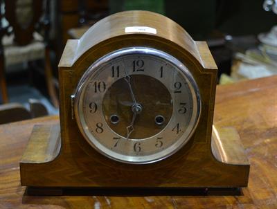 Lot 99 - A 1930's inlaid mantel clock