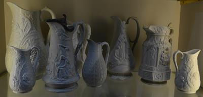 Lot 262 - A Victorian salt glaze Gothic jug