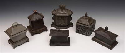 Lot 278 - A lead square tobacco jar