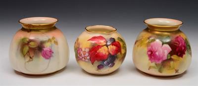 Lot 291 - A Royal Worcester small ovoid vase