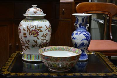 Lot 294 - A Chinese baluster vase and cover