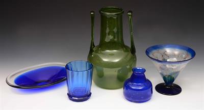 Lot 298 - An Arts and Crafts green glass vase
