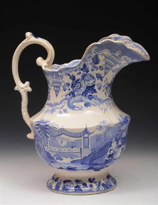 Lot 309 - A Victorian blue transfer toilet jug