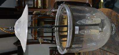 Lot 338 - A Georgian style glass bell-shaped ceiling light