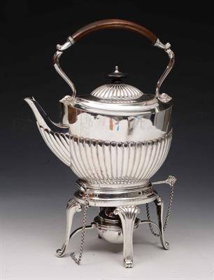 Lot 361 - A Victorian silver spirit kettle