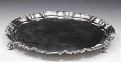 Lot 366 - A Georgian style silver salver