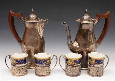 Lot 377 - Two silver chocolate pots