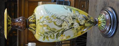 Lot 435 - An Austrian yellow pottery tall vase