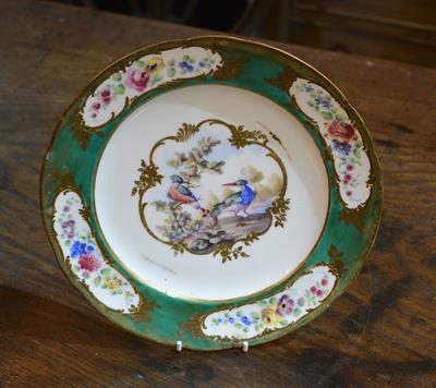 Lot 438 - A Sevres porcelain cabinet plate