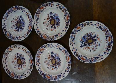 Lot 449 - A set of five Spode stone china dessert plates