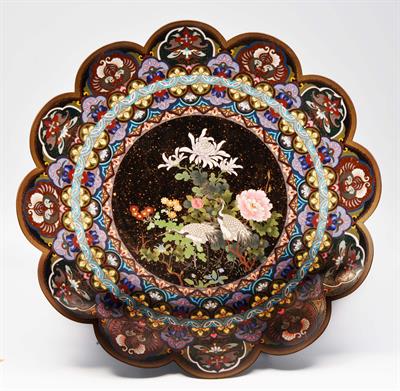 Lot 172 - A LARGE JAPANESE CLOISONNE CHARGER