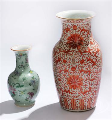 Lot 222 - A CHINESE PORCELAIN VASE with lotus flower